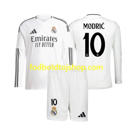 Real Madrid Luka Modrić 10 Børn Hjemme Fodboldsæt 2024-25 L/S (+ Korte bukser)